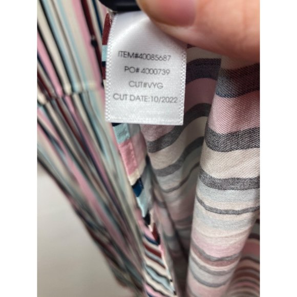 Torrid Midi Stretch Challis Button Front Shirt Dress Multi Stripe 4x - Picture 8 of 11